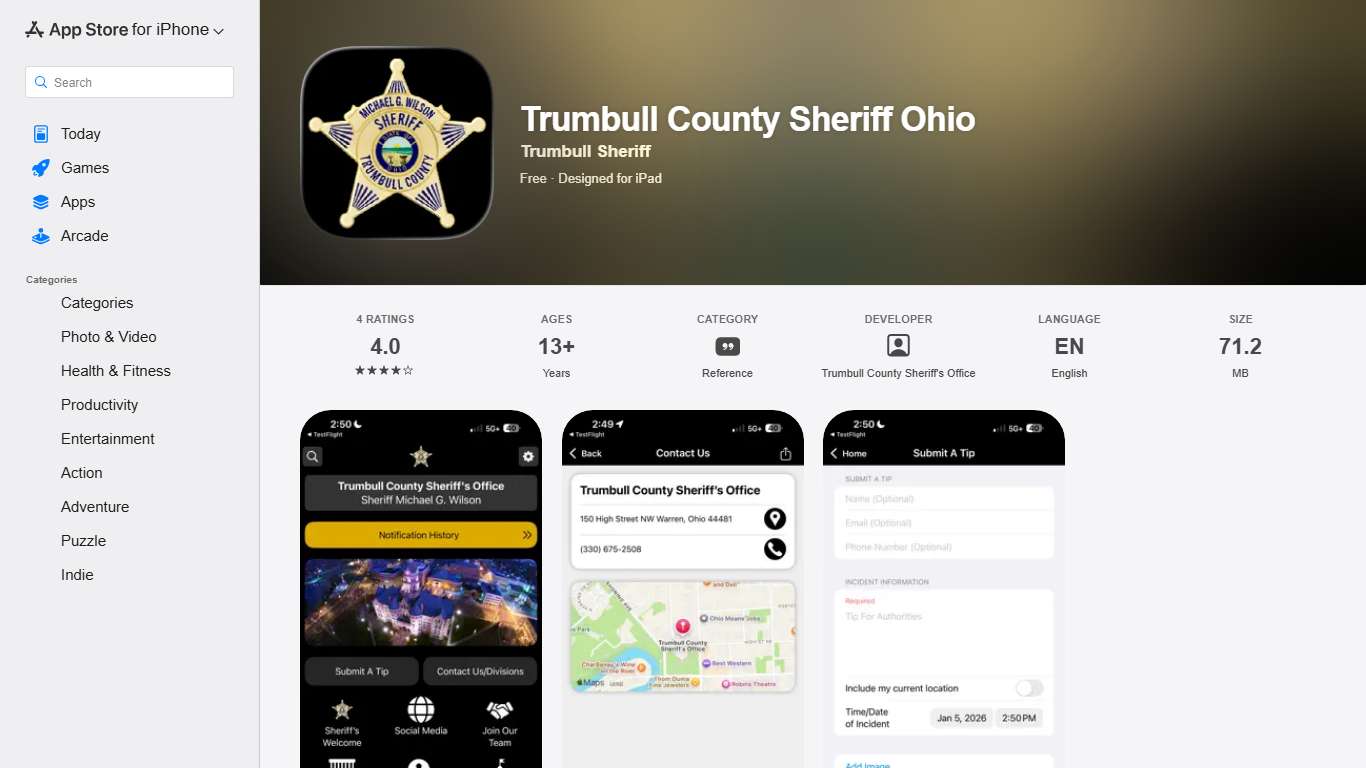 ‎Trumbull County Sheriff Ohio App - App Store