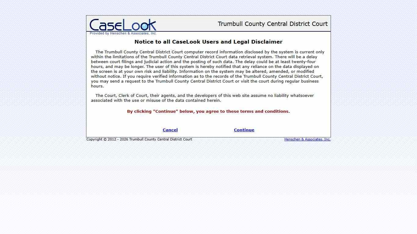 Trumbull County Central District Court - Record Search